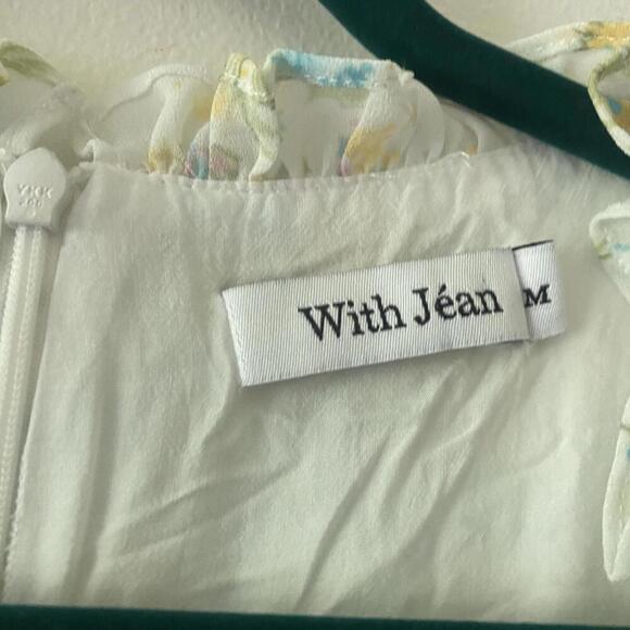 With Jean White Puff Sleeve V-Neck Sundress - Picture 7 of 9